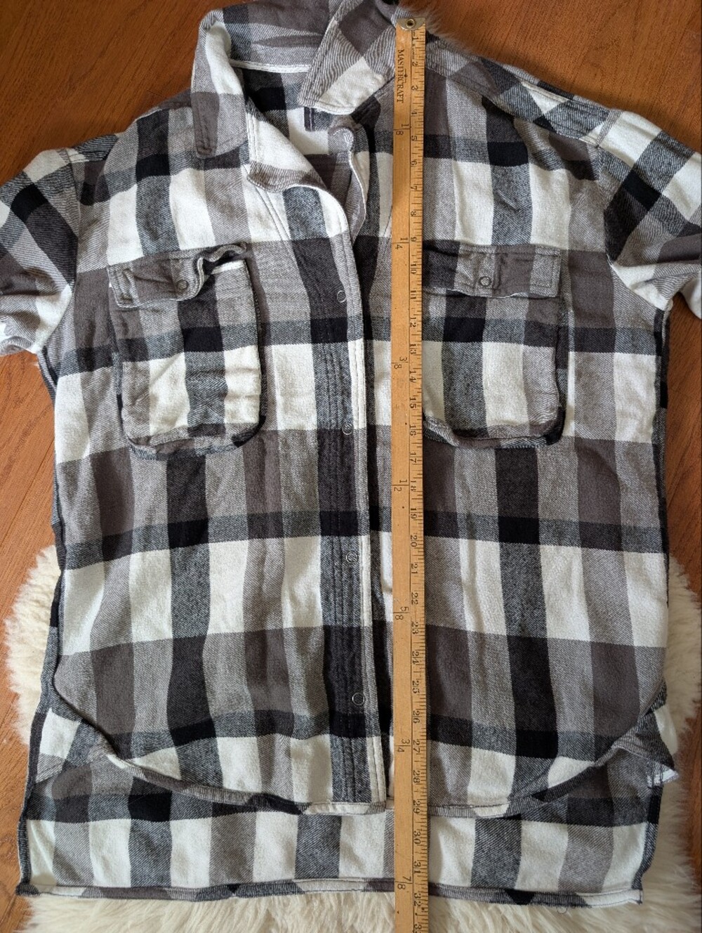 Free People We The Free Izzie Cargo Shirt Jacket Large Black White - Picture 12 of 12